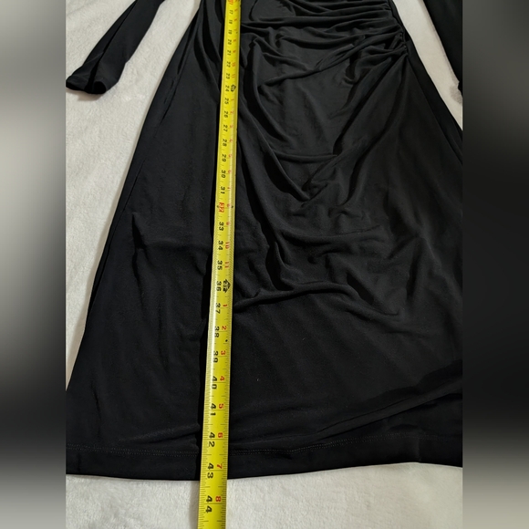 Banana Republic Knit Shirred Midi Dress, Elegant, Black, Long Sleeve, Size Small - Picture 6 of 8